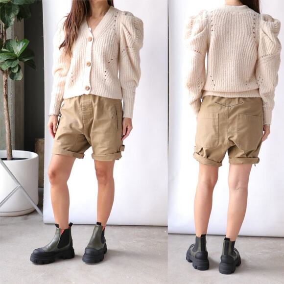 Ulla Johnson Emmy Cardigan Puff Sleeve Alpaca Blend in Dawn/Cream Size Small - Picture 2 of 10